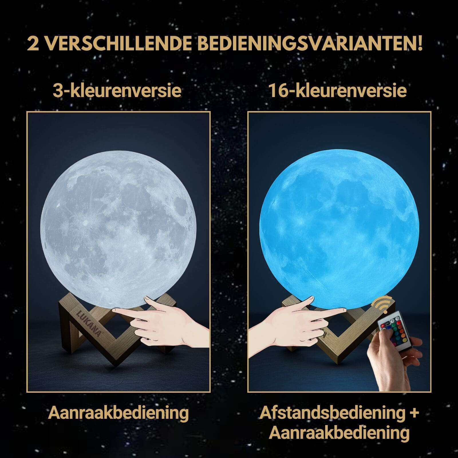 Gepersonaliseerde Maanlamp - Standaard Bedieningsvarianten