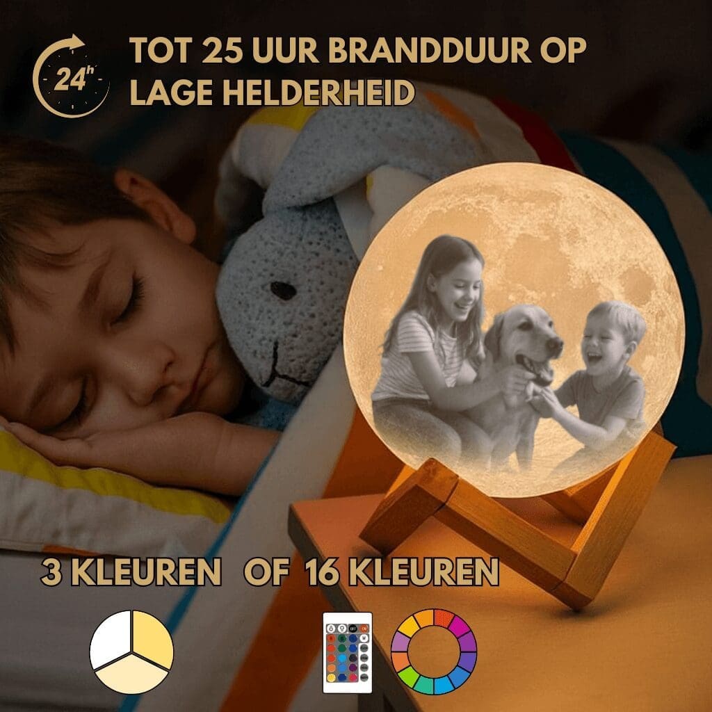 Eigen Foto Maanlamp 3D