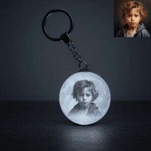 Gepersonaliseerde Maanlamp Sleutelhanger