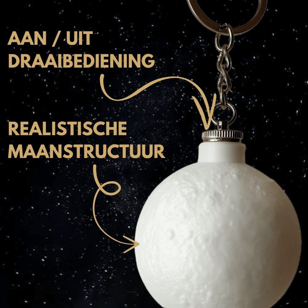 Gepersonaliseerde Maanlamp - Kersthangers Sleutelhangers Aan en Uit