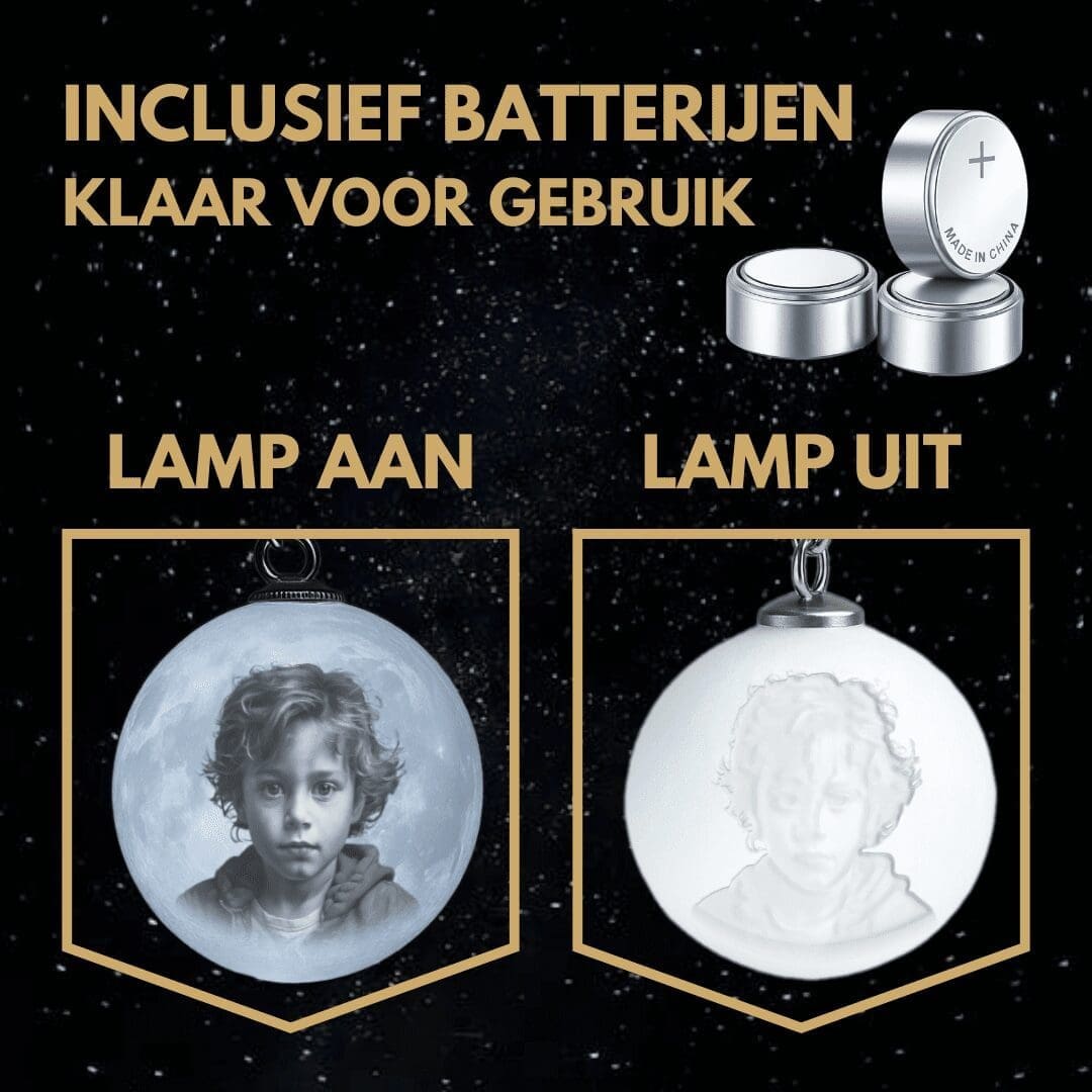 Gepersonaliseerde Maanlamp - Kersthangers Sleutelhangers Kleuren