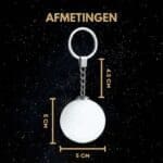 Gepersonaliseerde Maanlamp – Kersthangers Sleutelhangers Afmetingen